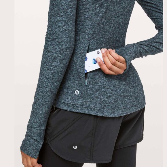 Lululemon Runderful Long Sleeve (Heathered Petrol Blue / Black) - Size 8 - Picture 9 of 9